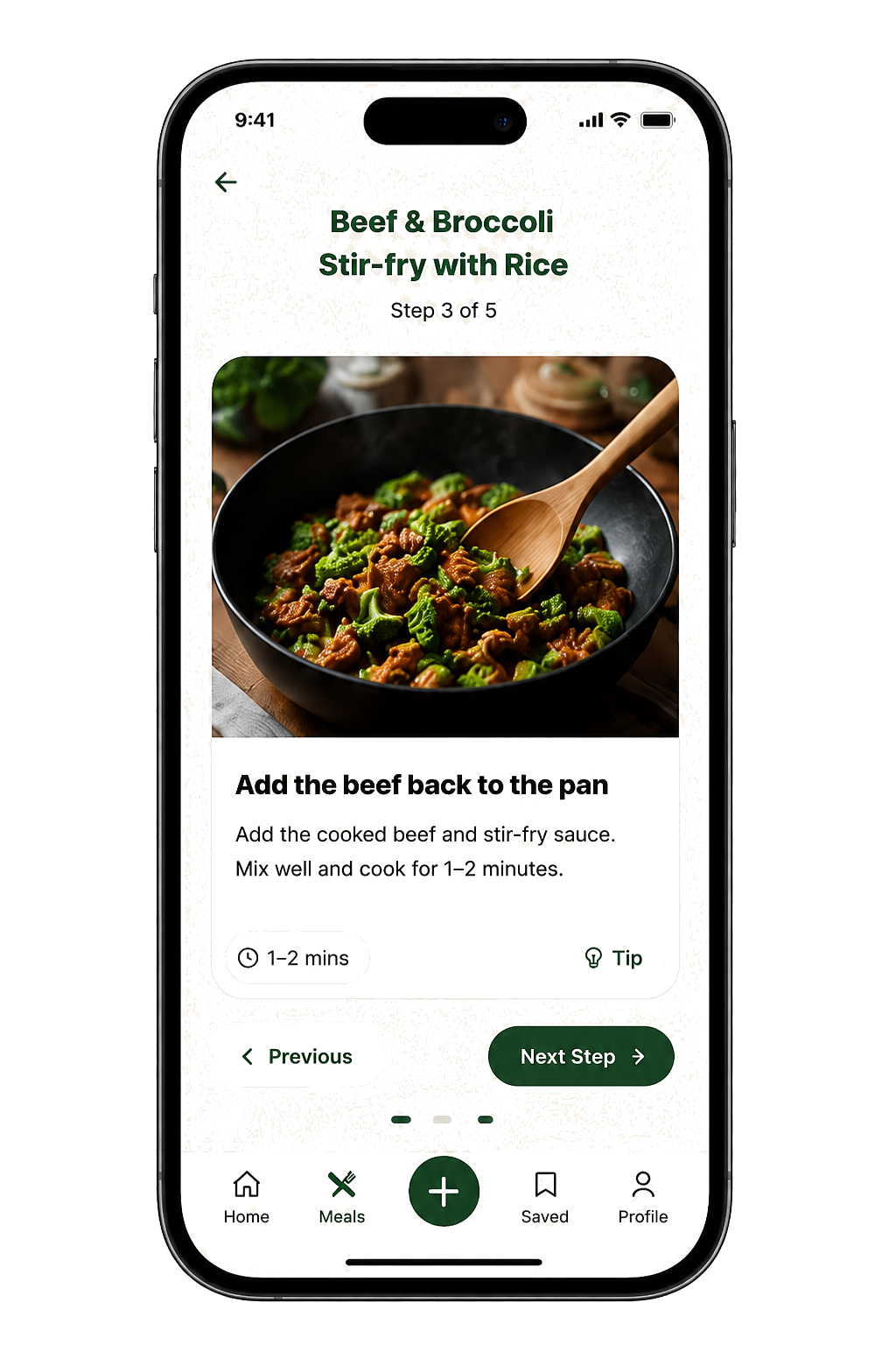 Forked UP! cooking mode screen