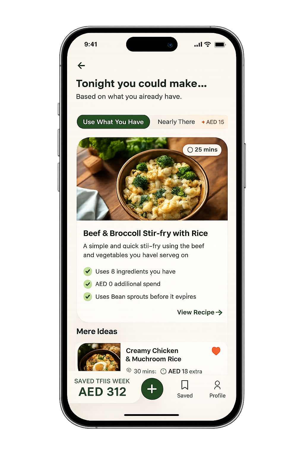 Forked UP! recipe results screen